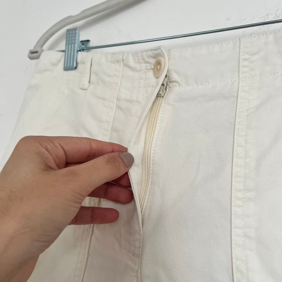 Talbots Slim Cargo White 6 Elastic Back Tapered Leg Cotton Lyocell Utility - Picture 5 of 8